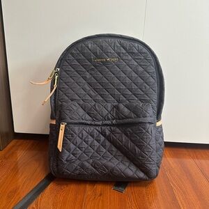 Adrienne Vittadini Quilted Black Backpack